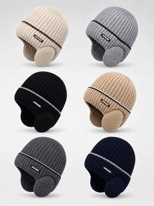1 buah Topi Rajut Termal Unisex, Kain Rajut Bergaris Vertikal Tebal dan Hangat, Penutup Telinga Terintegrasi untuk Menghalangi Angin Dingin. Desain Tali Tenun Sederhana dan Label Kain, Pas dengan Lingkar Kepala. Cocok untuk Bersepeda, Berkomuter, Ski, Aktivitas Luar Ruangan, Topi Rajut Serbaguna untuk Cuaca Dingin di Musim Gugur dan Musim Dingin. - MultiWarna - View 10