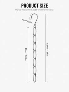 6pcs 7-Slot Metal Chain Hook, Space-Saving Foldable Organizer Rack, Multi-Hook Efficient Storage, Durable Wardrobe Accessory, Clothing Organization And Storage - Multicolor - View 3