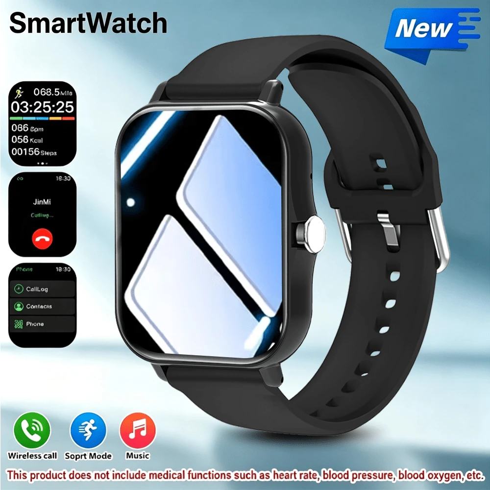 The New Full-Touch HD Sports Smart Watch Features Wireless Calling, Answering Calls, Activity Tracking, Photography, And Music Control. Compatible With Android And IOS, This Stylish Smart Watch Is A Perfect Choice.