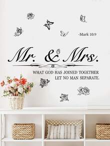 mama look 1pc,Multi-Style,Wedding Party Theme Wall Sticker,Wedding English Decoration,PVC Self-Adhesive Removable,Suitable For Restaurant,Party,Living Room,Bedroom Wall Decoration,Room Decoration,Etc. - Multiple Styles - View 4