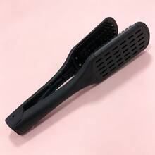 1pc Double-Sided Paddle Brush Fluffy Texture Styling Straight & Curly Dual-Use V-Shaped Detangling Comb - Black - View 4