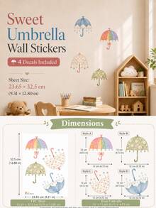 SUPSTICKER 1件/4件裝 彩虹愛心燈開關牆貼，可移除 PVC 自黏裝飾貼紙，適用於育兒室與兒童房，4款可選，4.84x3.14 英吋 - 彩色 - 查看 9