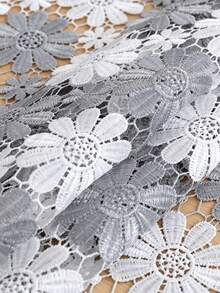 1件裝雛菊花卉蕾絲桌旗，鏤空刺繡桌旗，適用於餐桌、婚禮、派對、居家廚房、客廳裝飾 - 彩色 - 查看 6