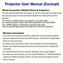 USB Wired Screen Mirroring Projector, 1080P HD Home Theater Video Projector, Portable Outdoor Movie Projector, USB Cable Connection, Basic Model, Screen Mirroring Only, Non-Android System, No Power Plug Or Adapter Included - Black - View 8