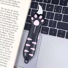 Cute Cat Paw Retractable Practical Mini Portable Cartoon Paper Cutter, Perfect For Opening Packages, Cutting Letters, DIY Crafts - This Kawaii Style Paper Knife Comes With A Lanyard Hole, Suitable For Office, Home And School Use, Halloween Gift, Christmas Gift, Great Gift For Family And Friends. - A - View 16