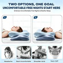 Side Sleeper Pillow, Memory Foam Cervical Butterfly Pillow,Cervical Neck Pillow For Sleeping, Ergonomic Side Sleeper Pillows For Adults, Neck Support Pillow For Neck And Shoulder Support, Bed Pillow For Side Back Stomach Sleepers - Gift For Mom - Blue - View 7