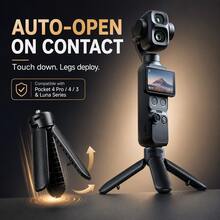 One-Touch Auto-Opening Mini Tripod Grip, 2-In-1 Handheld & Tabletop Camera Stand With 1/4"-20 Screw, Compact Lightweight Non-Slip Support For Pocket Gimbal, Action Camera, Vlogging & Travel - View 3