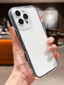 1件 2合1 黑色純色極簡全包覆 TPU 防摔手機殼，適用於 Apple 18 17 16 15 14 13 12 11 Pro Max 保護殼 Air - 黑色 - 查看 2