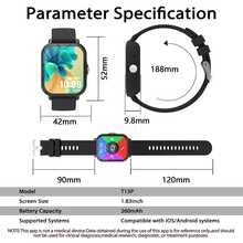 New Wireless Calling Smart Watch With Multiple Sports Functions, 1.83-Inch HD Display, Various Sport Modes, Wireless Calls, Photo/Music, Weather, Sedentary Reminders-It's The Best Choice For Gifts For Family And Friends. - View 10