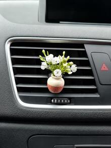 Mini Artificial Flower Vase Car Air Vent Clip Potted Plant Faux Flower Car Air Conditioner Vent Decor Cute Interior Accessory Women's Gift - A - View 11