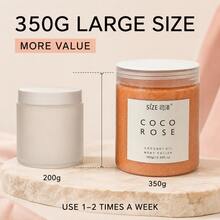 Coconut Oil Body Scrub With Coco Rose, Exfoliating & Moisturizing Body Polish, Softens Rough Dry Skin, Dead Skin Remover For Elbows Knees, 350g - Rose - View 5
