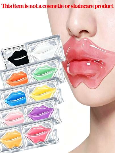 10 Pcs Multi‑Color Flexible Gel Lip‑Shaped Decorative Patches, Portable Leisure Accessory Stickers, Lightweight Decor Kit For Spa, Travel, Back To School, Holiday Gift For Women Girls