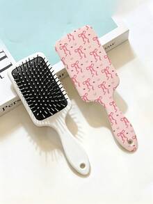1 Peça Pente de Almofada de Ar com Estampa de Borboleta e Flor, Pente Fofo Desembaraçante de Massagem com Dentes Largos, Adequado para Meninas e Estudantes; Acessório de Penteado, Ferramenta de Estilo, Combina com Verão, Férias, Viagens ao Ar Livre, Pode Ser Usado como Acessório de Moda, Também é um Ótimo Presente - Multicolorido - Visão 8
