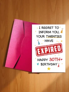 1pc Funny 30th Birthday Card, Suitable For Boyfriend/Girlfriend, Humorous 30th Birthday Commemorative Card, Your 20s Have Expired - Sets - View 5