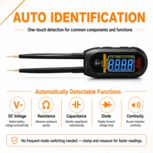 1pc Rechargeable Digital Multimeter Tweezers 0.1Ω-60MΩ Resistance 1nF-60mF Capacitance 0.01-10V Auto-Range SMD Tester With LCD Data Hold Diode/Continuity Test Type-C Charging Suitable For Electronic Repair PCB Components And DIY - Black - View 3