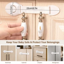 1/3/4/6/10pcs White Plastic Drawer Locks, Protective Cabinet Locks, Home Use - White - View 4
