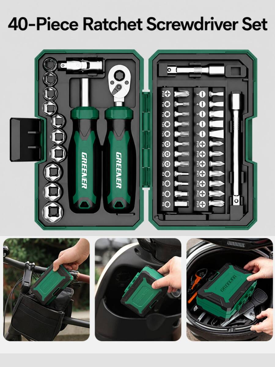 1 Set 40-In-1 Ratchet Torque Wrench And Multi-Head Screwdriver Set, With 24-Tooth Ratchet Wrench - Professional Repair Tool Set, High-Quality Tool Set