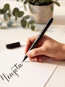 8pcs/4pcs Calligraphy Pen Set, Suitable For Handwriting. Fine And Sharp Tip, Replaceable Black Ink. Flexible Oval-Shaped Pen Body, Lightweight Plastic Material. Perfect For Art Painting, Sketching, Drawing, Illustration, Scrapbooking And Journaling. - A - View 3