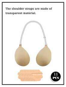 1 Set Women's Bionic Palm Adhesive Invisible Bra, Soft Comfortable Lifting Breast Pads, Suitable For Small Chest, Strapless Backless Dress Invisible Bra - Multicolor - View 12