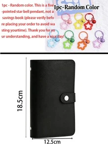 1pc 100-Page Loose-Leaf Envelope Money Saving Binder, Savings Plan Book For Men & Women, Wallet Essentials, Women's Wallet, Men's Wallet & Card Holder - Multicolor - View 4