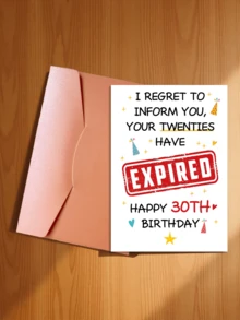 1pc Funny 30th Birthday Card, Suitable For Boyfriend/Girlfriend, Humorous 30th Birthday Commemorative Card, Your 20s Have Expired - Sets - View 7