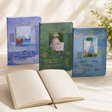 1pc (Size 14.5*21cm) Claude Retro Oil Painting Hardcover Notebook A5 Lined Journal Vintage Art Diary Notepad For Office School Holiday Gift - 6092 - View 11