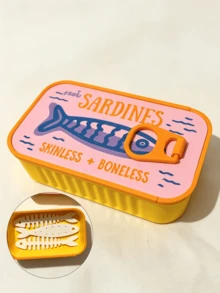 Vintage Sardine Mini Jewelry Storage Box With Fish Bone Divider, Mini Earring Box,Snap Closure Sealed Portable Jewelry Box,Rectangular Flip Top Metal Tin,Compartment Storage For Earrings, Rings,Necklaces, Suitable For Commuting,Short Trips, Dorm Desk - Multicolor - View 14