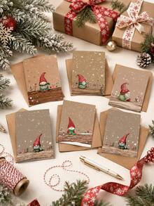 2/12-Piece Retro Faceless Old Man Decorative Card Set - Six Different Styles For Decoration - Christmas Decorations - Party Supplies - Gift Decorations - Party Decorations - Gift Decorations - Home Decor - Multicolor - View 3