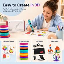 3D Printing Pen Set With 12 Colors PLA Filament Drawing Board Base Finger Protector DIY Craft Kit Christmas Birthday Gift For Kids Boys Girls - View 3