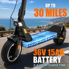Electric Scooter, 450W 36V 15AH, 9-Inch Pneumatic Tires, Top Speed 24 Mph, 3 Riding Modes, Max Range 30 Miles, 7-8 Hour Charge Time, Dual Suspension System - ETEKHOP - View 5