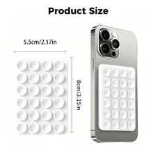 1 buah Stiker Ponsel Silikon dengan Perekat Kuat, Dapat Dicuci dan Digunakan Kembali, Dudukan Ponsel Tanpa Lem, Kompatibel dengan Sebagian Besar Ponsel, Cocok untuk Cermin Kamar Mandi, Dinding, Meja, Selfie, Menonton Film, dan Bebas Genggam, Aksesori Ponsel Portabel Multi-Warna - 24 buah pengisap - View 10