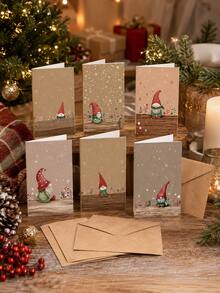 2/12-Piece Retro Faceless Old Man Decorative Card Set - Six Different Styles For Decoration - Christmas Decorations - Party Supplies - Gift Decorations - Party Decorations - Gift Decorations - Home Decor - Multicolor - View 2