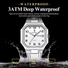 POEDAGAR Men's Luminous Waterproof Dual Calendar Minimalist Line-Edge Design Watch, Casual Business Watch, Fashionable Silicone Strap Quartz Watch - Multicolor - View 6