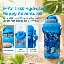 Cute Cartoon Kids Straw Cup 450ml Portable Leakproof Water Bottle For Boys Girls School Outdoor Home - Multicolor - View 3