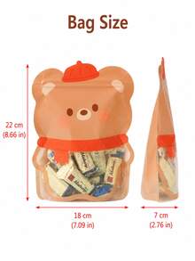 5pcs Cute Cartoon Animal Shaped Reusable Zipper Treat Bags, Multifunctional Self‑Sealing Snack Storage Pouches For Candy Cookie Popcorn, Party Favor Gift Packaging Bags For Holiday Celebration Daily Use - Multicolor - View 6
