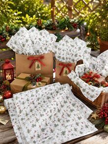 5/10/20pcs Christmas Tree Deer Snow Tissue Paper Christmas Decoration Gift Wrapping Decorative Filler - Multicolor - View 7