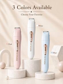 GENAI 3‑In‑1 Women's Electric Shaver, Rechargeable Hair Remover With Facial, Body & Nose Trimmer Heads, Painless Hair Removal Razor, Type‑C Charging Portable Grooming Tool - Multicolor - View 10