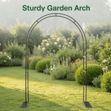 Garden Archway Trellis Stand, Metal Arch Frame For Climbing Plants And Wedding Decor - Black - View 4