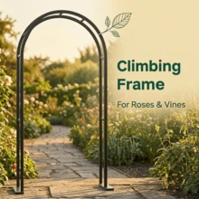 Garden Archway Trellis Stand, Metal Arch Frame For Climbing Plants And Wedding Decor - Black - View 5