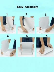 8pcs - Sturdy White Corrugated Boxes, Perfect For Small Businesses, E-Commerce, Shipping And Packaging | Gift And Storage Boxes, Corrugated Gift Boxes For Shipping And Packaging, Small Mailing Boxes, White Mailing Boxes, Flat Corrugated Paper, Document Mailing Boxes, Jewelry Packaging - White - View 6