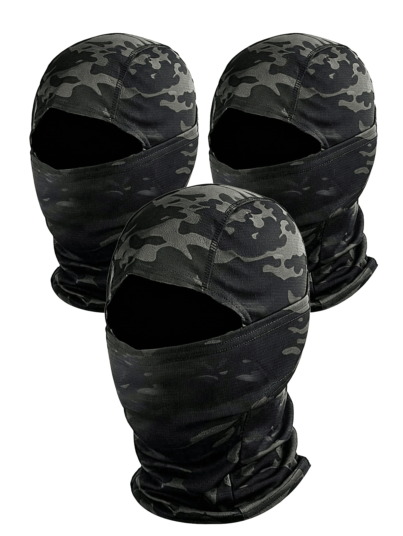 1pc Or 2pcs Or 3pcs Universal Ski Balaclava Face Mask, Windproof Full Face Head Cover, UV Protection Ski Headscarf, Suitable For Outdoor Combat Military Tactical Hiking And Wilderness Exploration - Multicolor - View 1