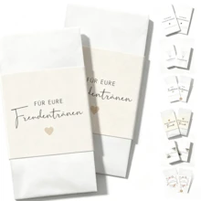 50pcs German Wedding Happy Tears Tissue Covers, FÜR EURE Freundentränen Paper Sleeves, Beige Heart Print Disposable Tissue Covers, Wedding Bride Gift Guest Party Decoration - Multicolor - View 2