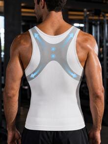 2pcs Compression Shaping Vest, Sleeveless Slim Fit Body Shaper, Abdominal Shaping, Male Breast Compression Vest, Tight Underwear - Multicolor - View 7