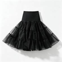 Retro Boneless Mesh Support Skirt, Colorful Fluffy Skirt, Daily Boneless Soft Mesh Support, Lolita Midi Underskirt, Skirt Support, One Piece - Multicolor - View 5