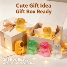 1/2/3/4Pcs Sensory Fidget Stress Relief Glitter Capybara Squeeze 5 Colors, Squish Toy, Stress Ball, Cute Axolotl Stretchy Capybara Squeeze, Birthday Party Gift(Color And Style Are Random) - Multicolor - View 2