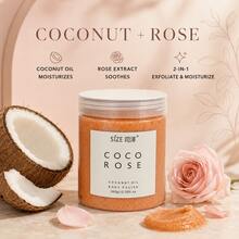 Coconut Oil Body Scrub With Coco Rose, Exfoliating & Moisturizing Body Polish, Softens Rough Dry Skin, Dead Skin Remover For Elbows Knees, 350g - Rose - View 3