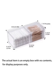 1pc Cosmetic Storage Box, Cotton Swab Holder, Acrylic Cotton Swab Box, Cotton Pad Storage, Makeup Sponge Storage Box, Desktop Transparent Cotton Swab Box, Suitable For Cushion, Cotton Swabs And Floss Dispenser - Multicolor - View 10