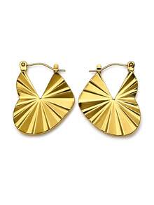 6 Pairs Gold Stainless Steel Earrings Set For Women, Heart Bee Geometric Hoop Statement Earrings, Vintage Boho Jewelry For Daily Wear Party Gift - Gold - View 15
