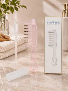 1pc New Hair Liquid Guide Comb, Portable Mini Hair Oil Comb, Lightweight Scalp Massage Care Comb, Daily Hair Nourishing, Anti-Frizz, Tighten Scalp, Anti-Static - Multicolor - View 8