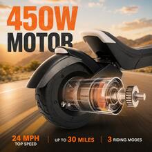 Electric Scooter, 450W 36V 15AH, 9-Inch Pneumatic Tires, Top Speed 24 Mph, 3 Riding Modes, Max Range 30 Miles, 7-8 Hour Charge Time, Dual Suspension System - ETEKHOP - View 4